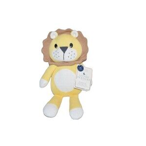 Living Textiles Australia Whimsical Knitted Toy - Leo Lion- Card written in